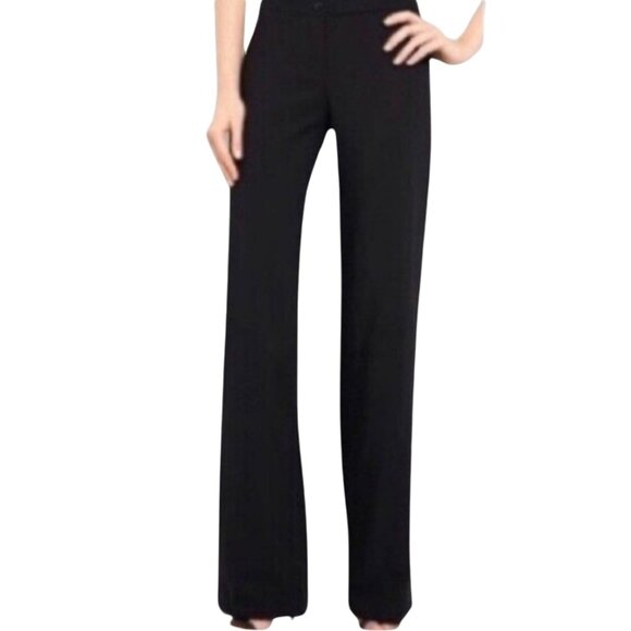 ARMANI COLLEZIONI BLACK SIDE-ZIP WIDE LEG TROUSERS SIZE US 4 - Picture 1 of 15